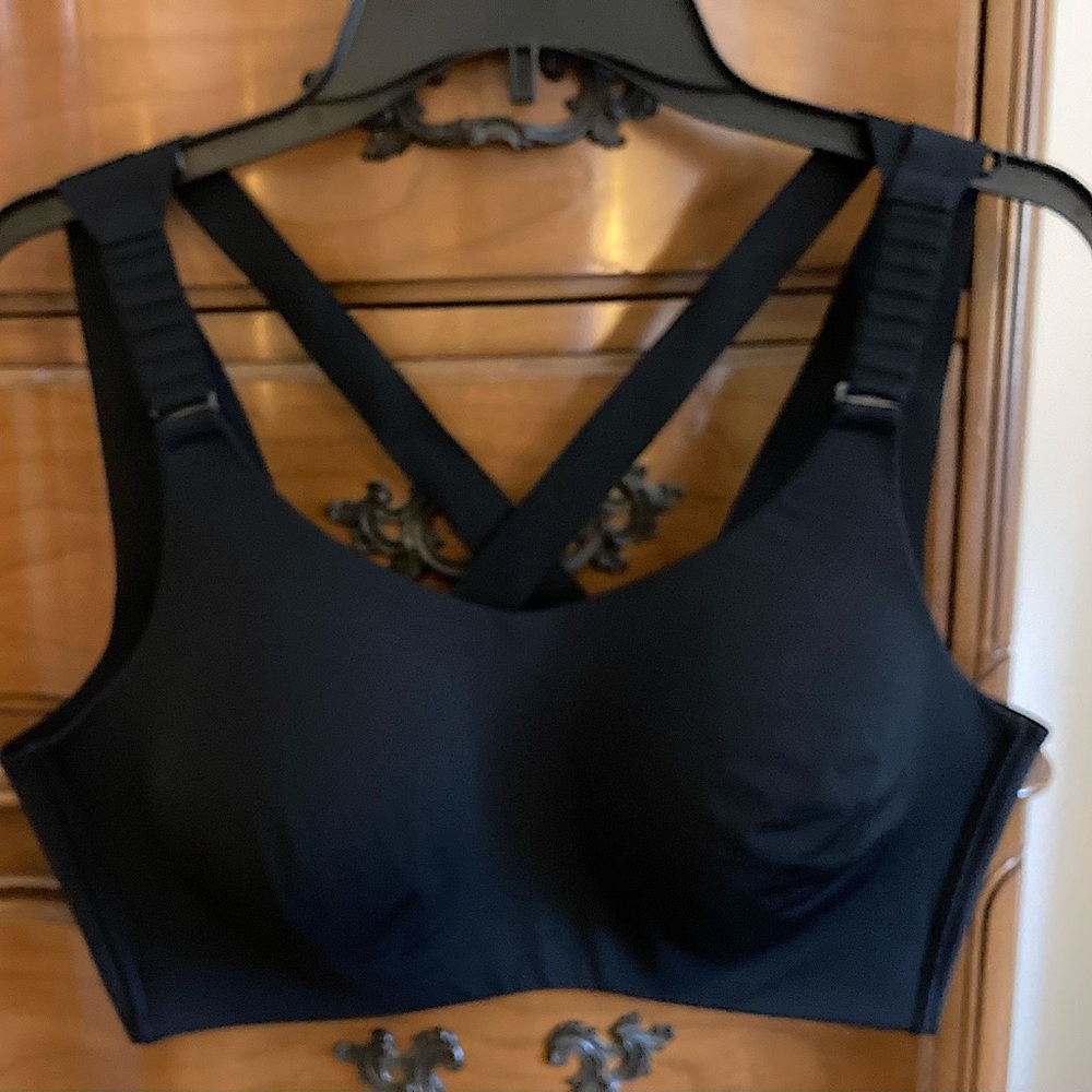 CALIA a Black and a Cream colored sports bra with adjustable straps, Sz. 38D